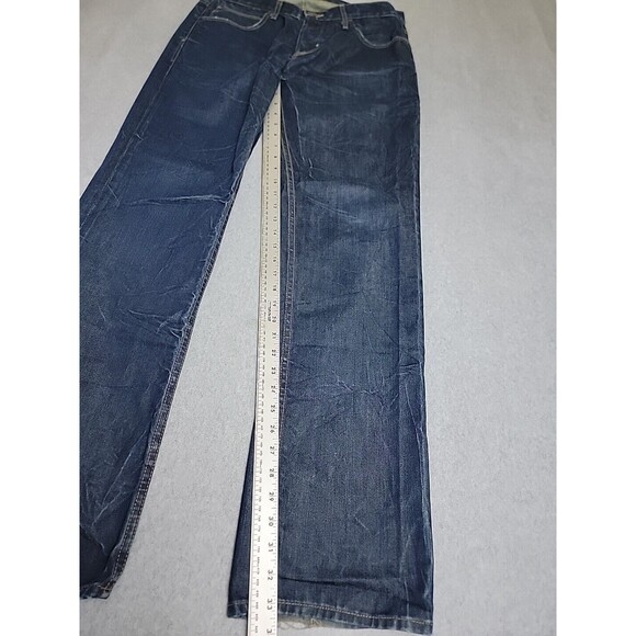 Hudson Jeans Mens 32 34x33 Straight Dark Blue Distressed Mid Rise Stretch USA - Picture 2 of 15